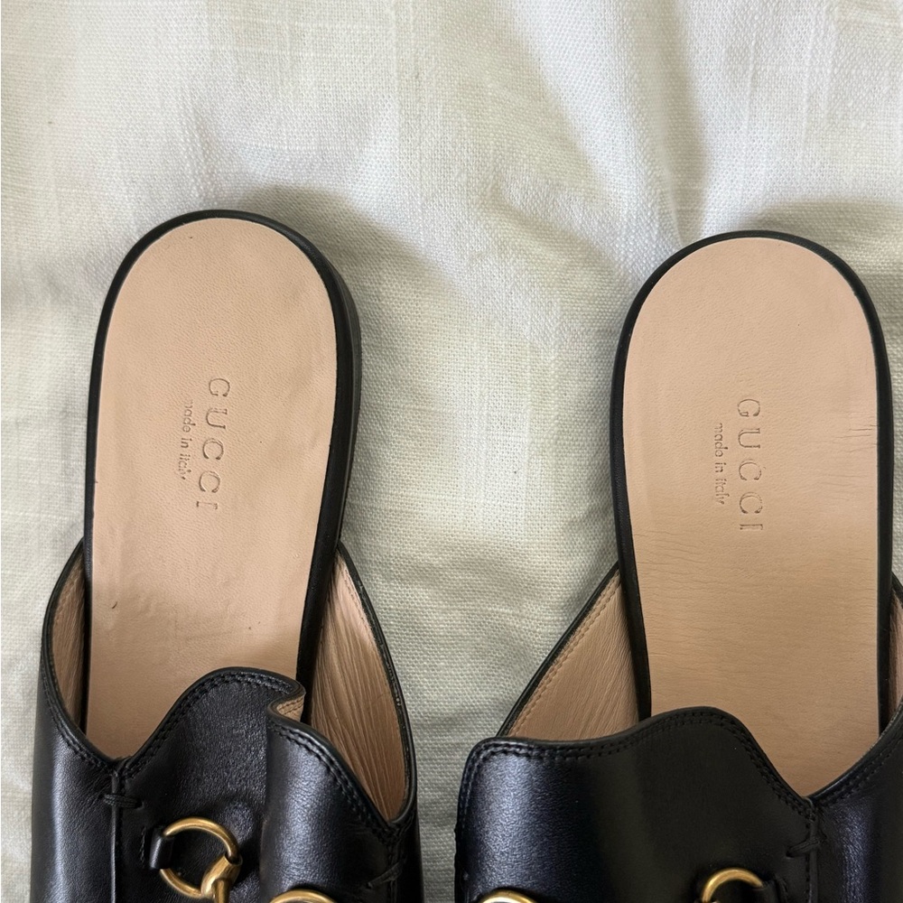 Gucci Black Princetown Mules with Embroidered Tiger and Heart - Picture 12 of 13